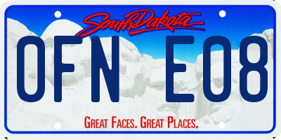 SD license plate 0FNE08