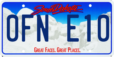 SD license plate 0FNE10