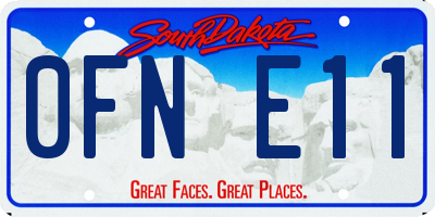 SD license plate 0FNE11