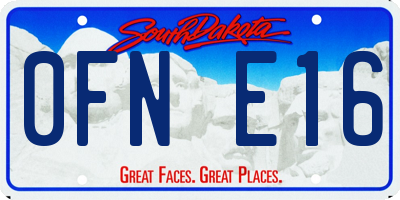 SD license plate 0FNE16