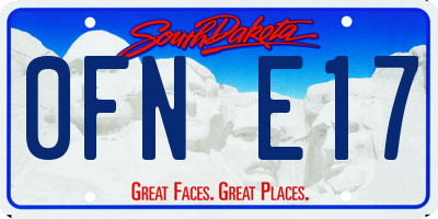 SD license plate 0FNE17
