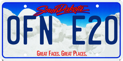 SD license plate 0FNE20