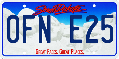 SD license plate 0FNE25