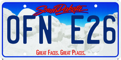 SD license plate 0FNE26