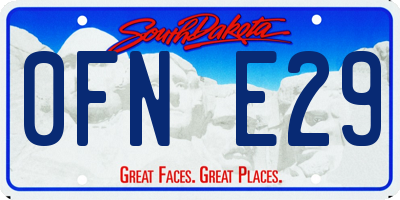 SD license plate 0FNE29