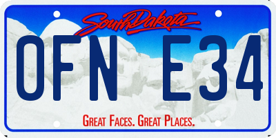 SD license plate 0FNE34