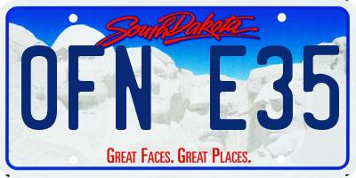 SD license plate 0FNE35
