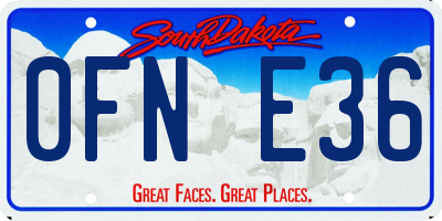 SD license plate 0FNE36