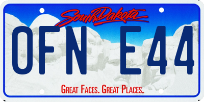 SD license plate 0FNE44