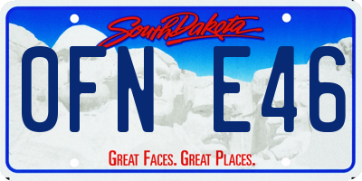 SD license plate 0FNE46