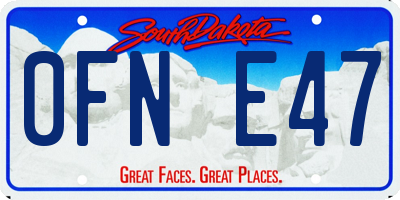SD license plate 0FNE47