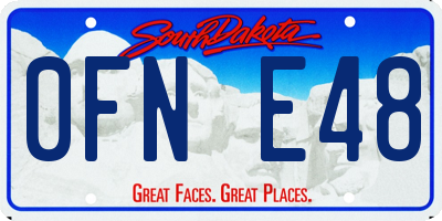 SD license plate 0FNE48