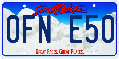 SD license plate 0FNE50