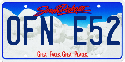 SD license plate 0FNE52