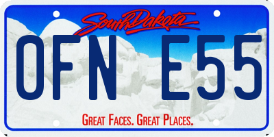 SD license plate 0FNE55