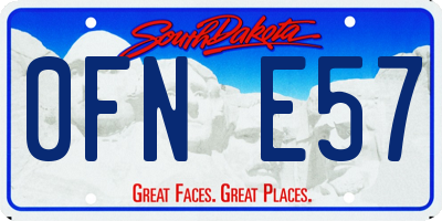 SD license plate 0FNE57