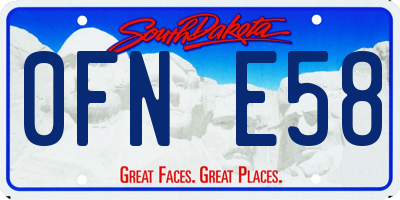 SD license plate 0FNE58