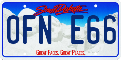 SD license plate 0FNE66
