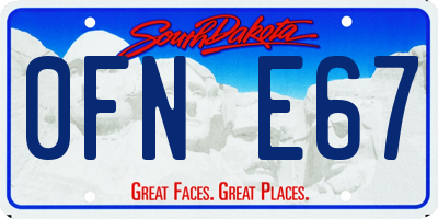 SD license plate 0FNE67