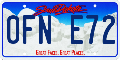 SD license plate 0FNE72