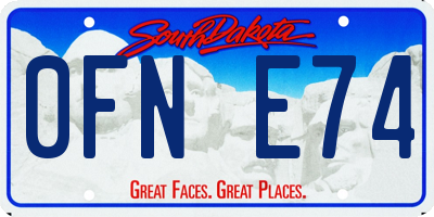 SD license plate 0FNE74