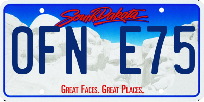 SD license plate 0FNE75