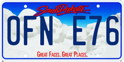 SD license plate 0FNE76