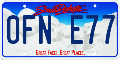 SD license plate 0FNE77