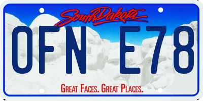 SD license plate 0FNE78