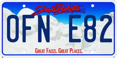 SD license plate 0FNE82