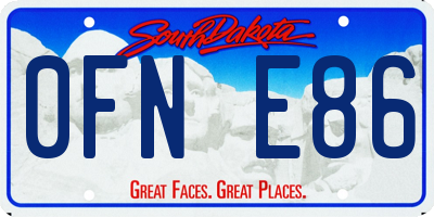 SD license plate 0FNE86