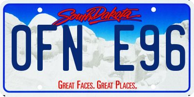 SD license plate 0FNE96