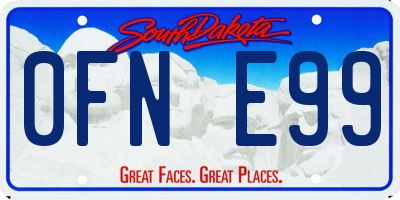 SD license plate 0FNE99
