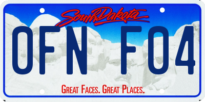 SD license plate 0FNF04