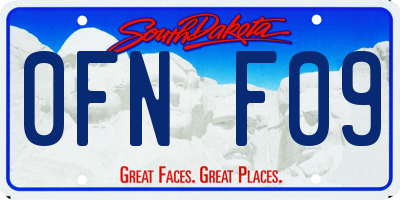 SD license plate 0FNF09