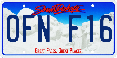 SD license plate 0FNF16