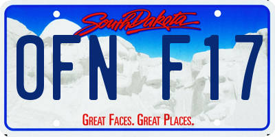 SD license plate 0FNF17