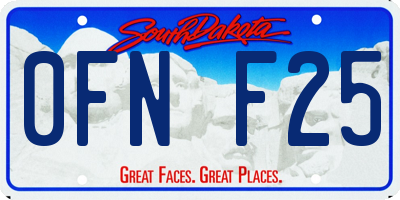 SD license plate 0FNF25