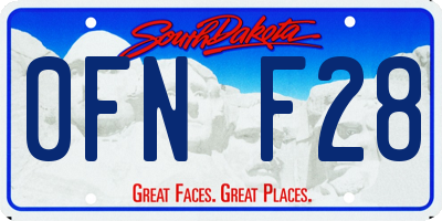 SD license plate 0FNF28