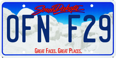 SD license plate 0FNF29