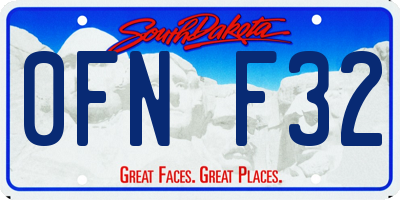 SD license plate 0FNF32