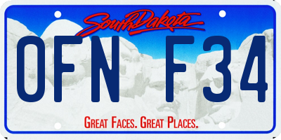 SD license plate 0FNF34