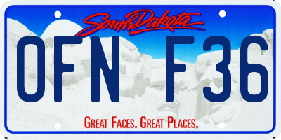 SD license plate 0FNF36
