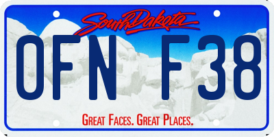 SD license plate 0FNF38