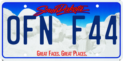 SD license plate 0FNF44
