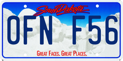 SD license plate 0FNF56