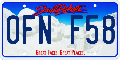 SD license plate 0FNF58