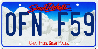 SD license plate 0FNF59
