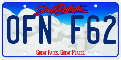 SD license plate 0FNF62