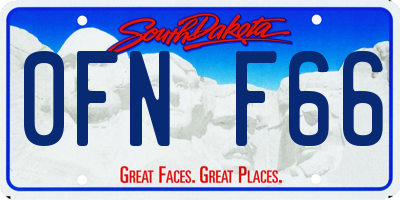 SD license plate 0FNF66